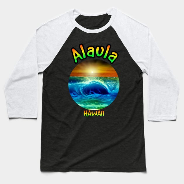 Hawaiian sunset seascape Baseball T-Shirt by Coreoceanart